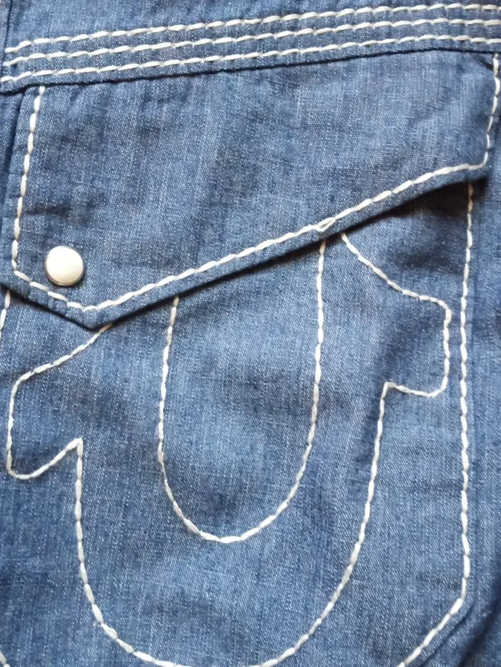 True Religion Denim Button Up Long Sleeve Shirt Mens XS